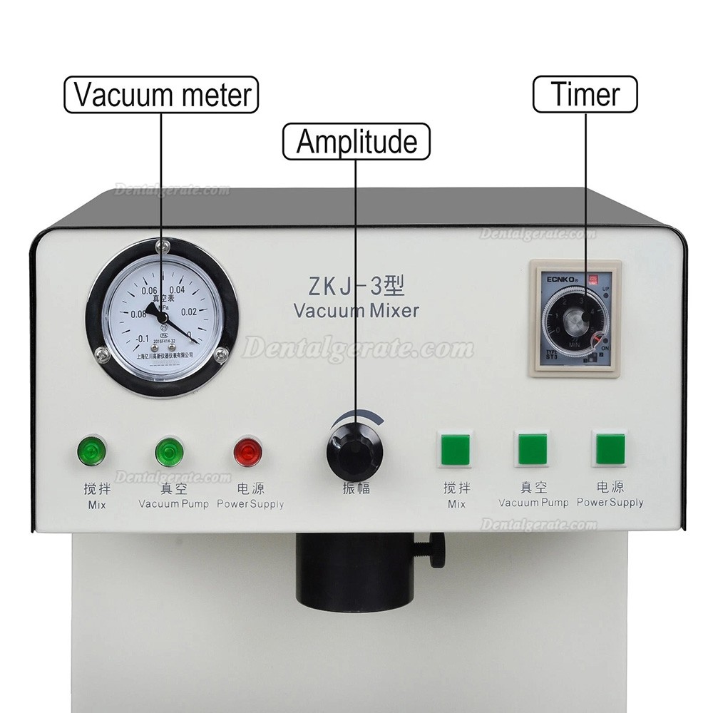 Dentallabor Vakuummischer Mischmaschine ZJK-3 mit eingebauter Vakuumpumpe, stufenlos einstellbare Mischmaschine